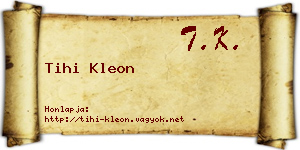 Tihi Kleon névjegykártya